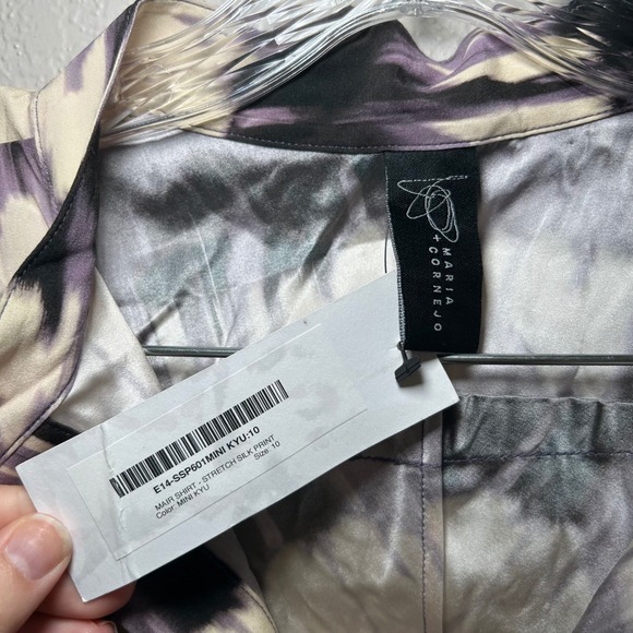 zero + maria cornejo blouse women's 10 silk artsy lagenlook sustainable office - Picture 5 of 7